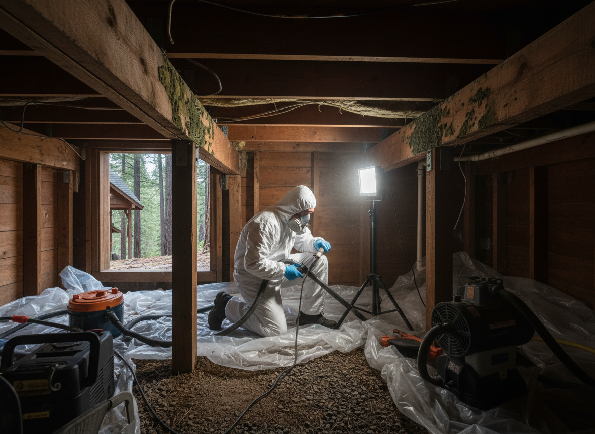 Crawl Space Mold Removal in Skyforest, CA